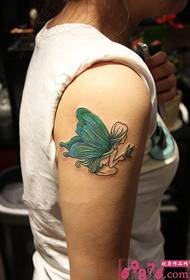 蝴蝶精靈手臂紋身圖片