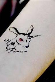 Arm small fresh deer tattoo pattern picture