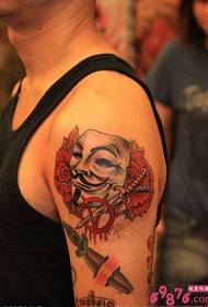 V-Vendetta Mask Arm Arm Tattoo