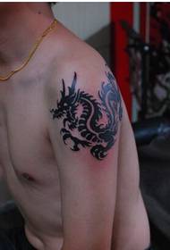 Personality male arm fashion good-looking totem dragon tattoo picture