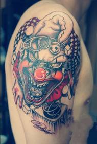 Crazy clown arm domineering tattoo picture