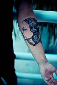 Creative arm machine mask tattoo picture