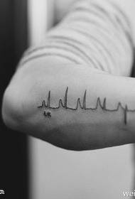 Simple black cardiogram tattoo pattern