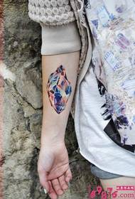 Kreatívne farebné diamantové rameno tetovanie obrázok