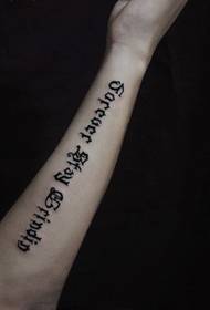 Arm gothic style font tattoo picture