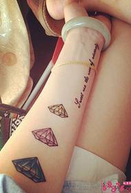 Color diamond english arm tattoo picture