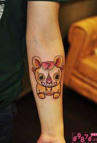 Cute little tiger doll arm tattoo picture