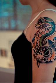 Arm personality cartoon snake fashion tattoo picture