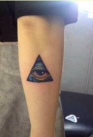 Beautiful arm good looking colorful god eye tattoo pattern picture