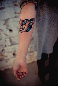 Personality universe planet arm tattoo picture