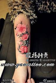 Arm color plum tattoo pattern