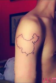 Boys Arms Simple China Map тату Picture