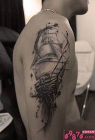Ink sail sail arm tattoo picture