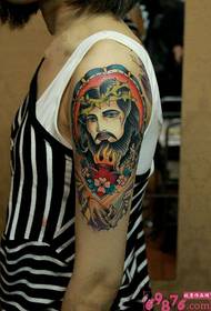 Creative Jesus Arm Art Tattoo Picture