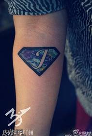 Цветна ръка на илюстрацията татуировка на звездно небе