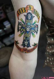 Creative skull cross arm tattoo picture