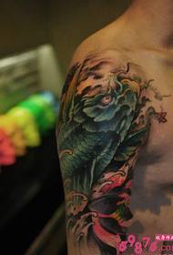 Traditional squid domineering arm tattoo picture