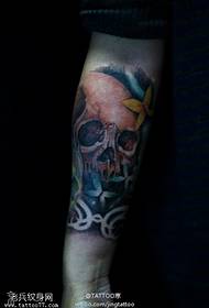 Colorful cool skull tattoo pattern