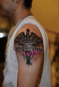 Creatief kruis slang tattoo afbeelding
