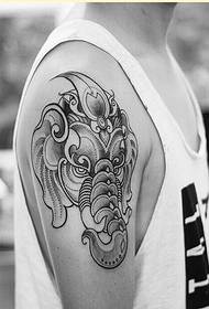 Arm personality fashion elephant tattoo pattern picture