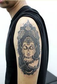 Personality arm fashion Buddha head tattoo pattern picture