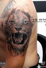 Fierce and powerful lion tattoo pattern