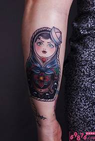 Creative tumbler doll arm tattoo picture