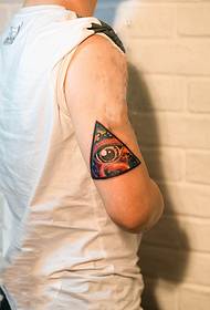 Creative starry triangle eye arm tattoo picture