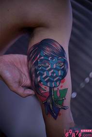 Abstract wind avatar arm tattoo picture