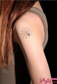 Girl's arm only beautiful look spider web tattoo picture picture