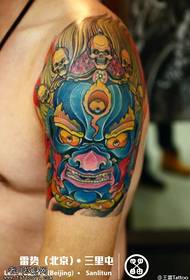 Colorful mask tattoo pattern