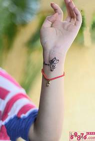 Cute cartoon mouse wrist tattoo picture