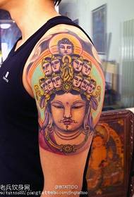 Bright and solemn solemn Buddha tattoo pattern