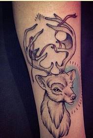 Personality arm black ash antelope tattoo pattern picture