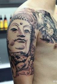 Domineering Buddha head tattoo pattern