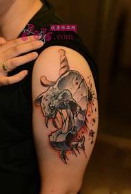Alternative monster personality arm tattoo picture