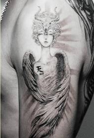Personality fashion arm Taurus angel tattoo pattern picture