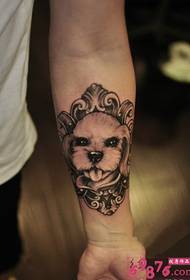 Cute dog avatar arm tattoo picture