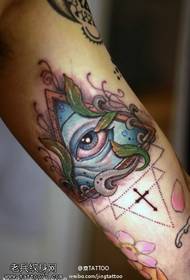 Mitiese kleur swaar lente oog tatoeëring patroon