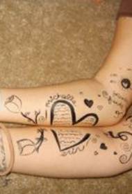 Creative arm couple tattoo pattern picture