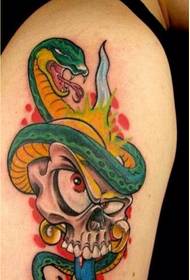 Personnalité mode bras couleur photos de modèle de tatouage python européens et américains