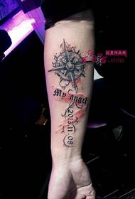 Nautical compass arm tattoo picture