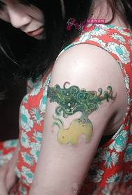 Κορίτσι ονειρικό άλφα λαβύρινθο λαγουδάκι εικόνα τατουάζ