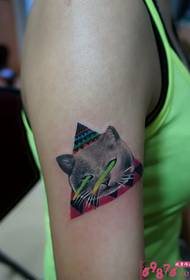 Creative space kitty arm tattoo picture