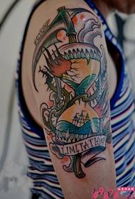 Lifetime hourglass creative arm tattoo picture