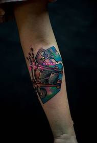 Fantasy tattoo machine arm inside tattoo picture