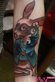 Tiidbyld fan bunny arm tattoo