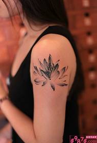 Abstract lotus arm tattoo picture