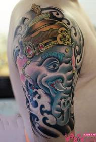 Color elephant god rich arm tattoo picture
