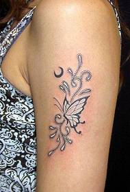 Girl arm on black side white nice butterfly tattoo picture picture